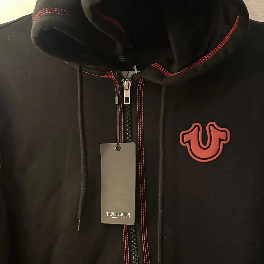 True Religion Black and Red Men's Sweater